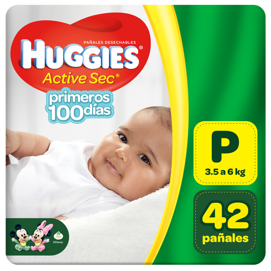 Pañal Huggies Active Sec Pequeño