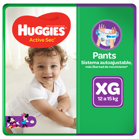 Pañal Huggies Active Sec, Tipo Calzoncito Talla XG