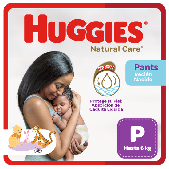 Pañal Huggies Natural Care, Tipo Calzoncito Talla P